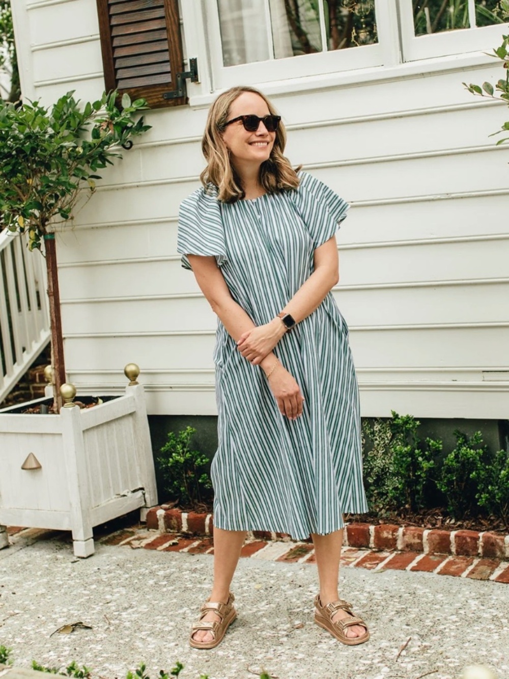 Addison Bay Grace Cotton Poplin Dress Size XS